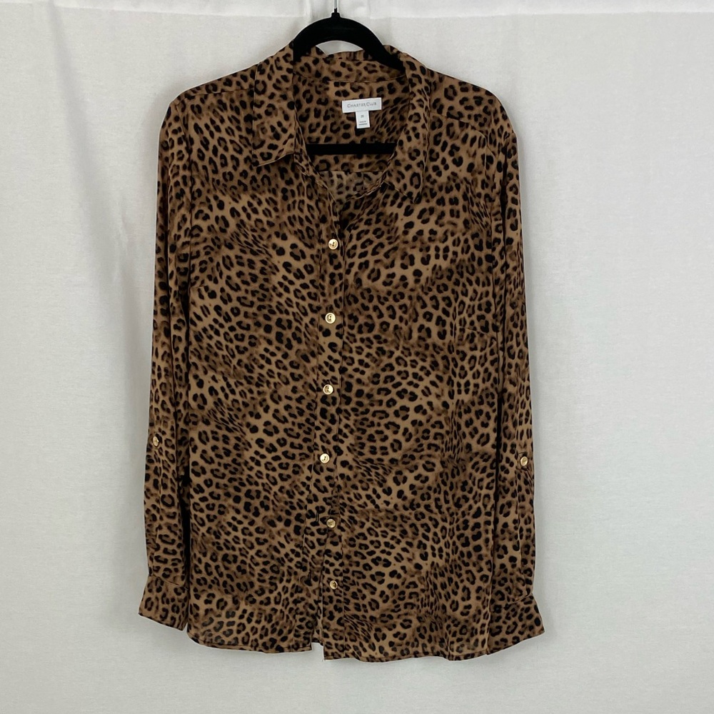 Charter Club animal print blouse
